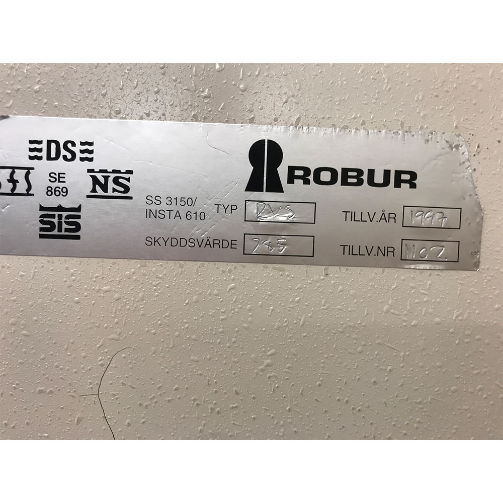 Robur kassaskåp/värdeskåp modell RVS 285 skyddspoäng, godkänd kontantskydd 1.700.000 även godkänt för 40 vapenpoäng samt 90 minuters brandklass. - Bild 3