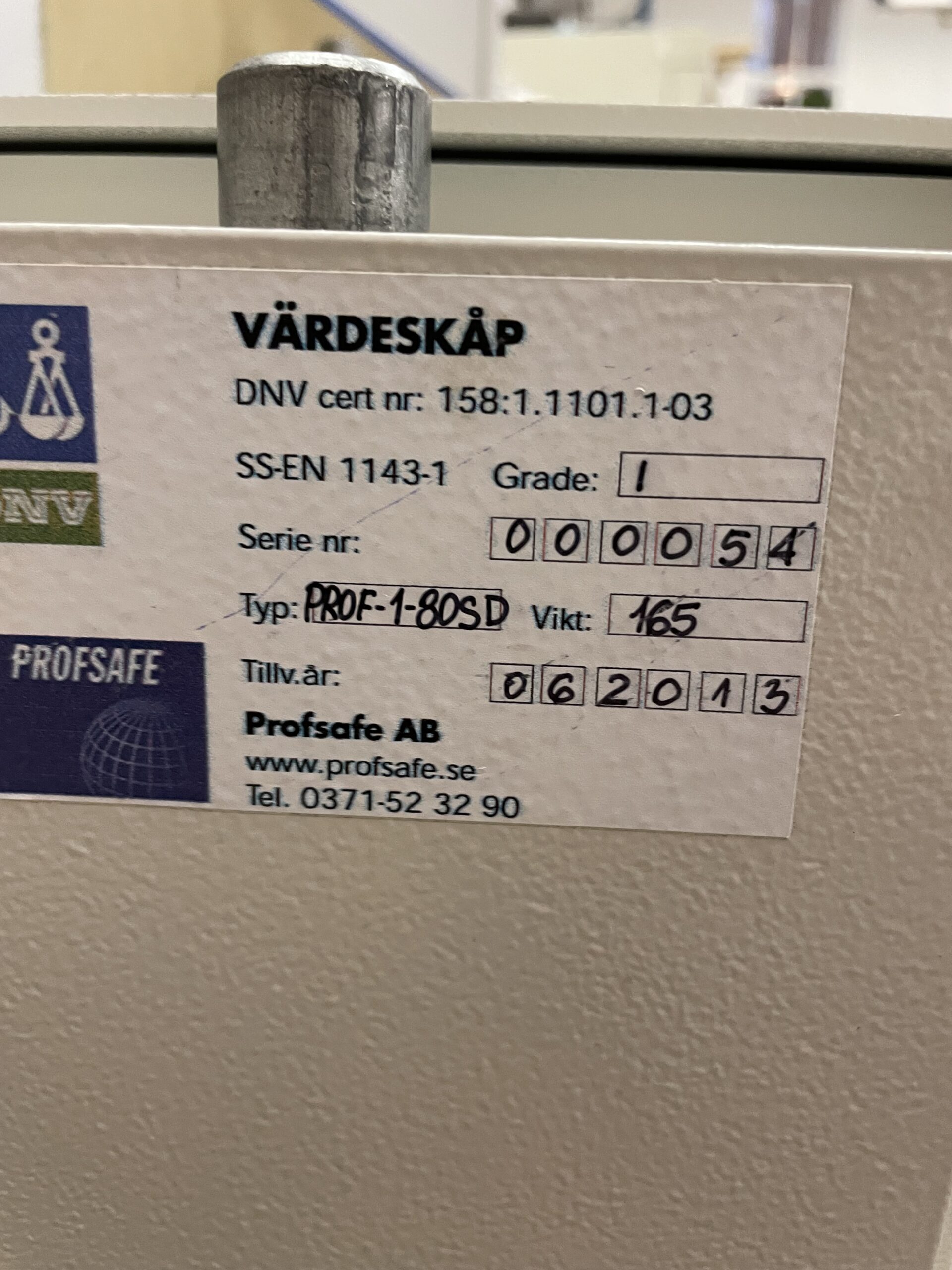 ProfSafe Värdeskåp med stöldklass Grade1, godkänd kontantskydd 80.000 kr - Bild 3