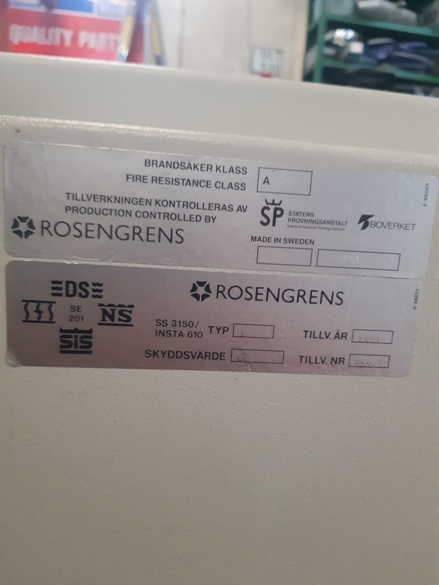 Rosengrens kassaskåp med 86 skyddspoäng godkänd kontantskydd 290.000 kr även godkänd för 40 st vapenpoäng - Bild 4
