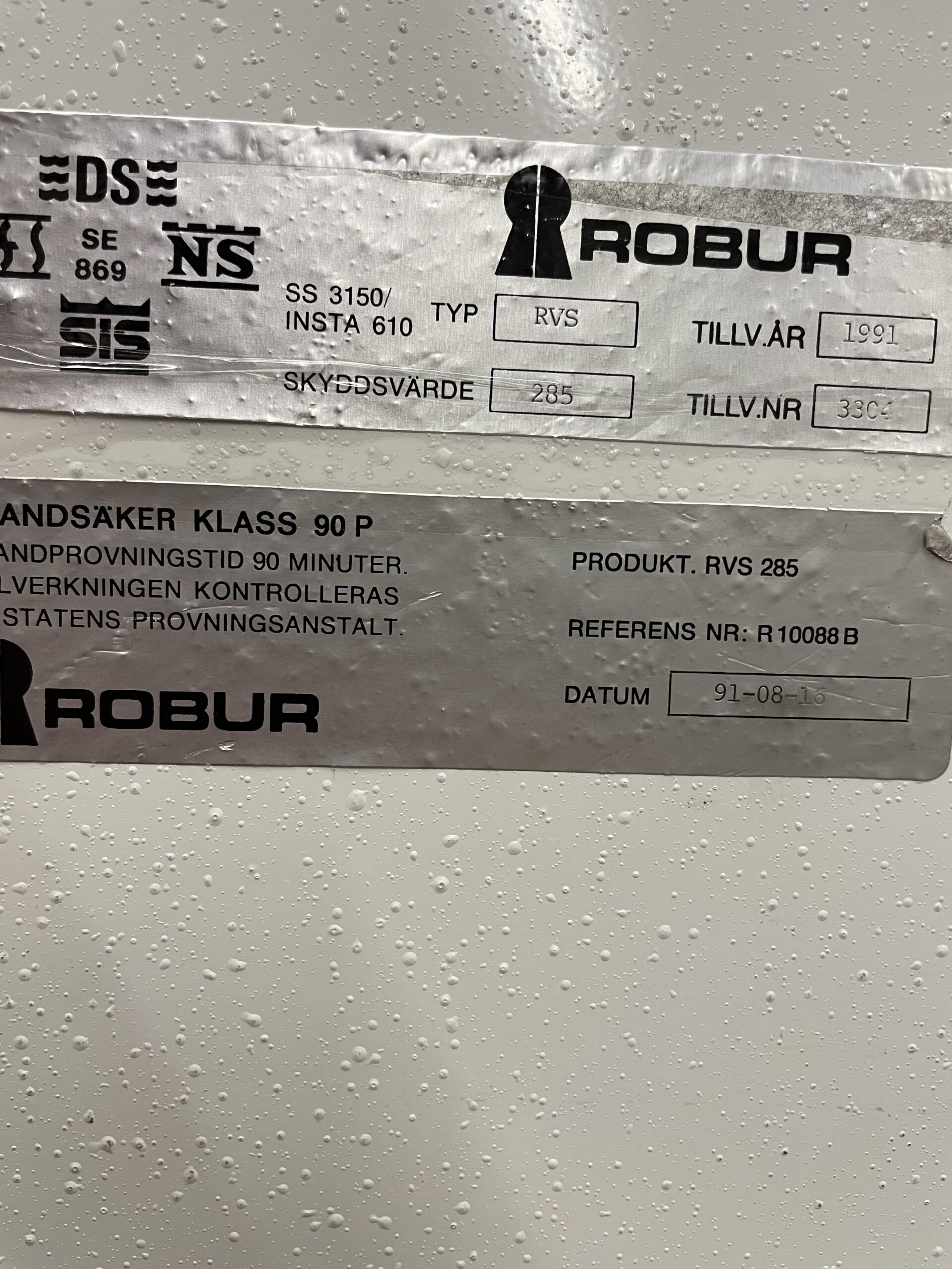 Robur värdeskåp modell 900 med 285 skyddspoäng godkänd kontantskydd 1.700.000 kr eller 40 vapenpoäng - Bild 3